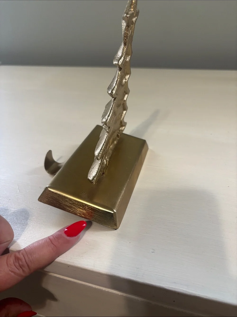 Gold Christmas Tree Stocking Holder Metal